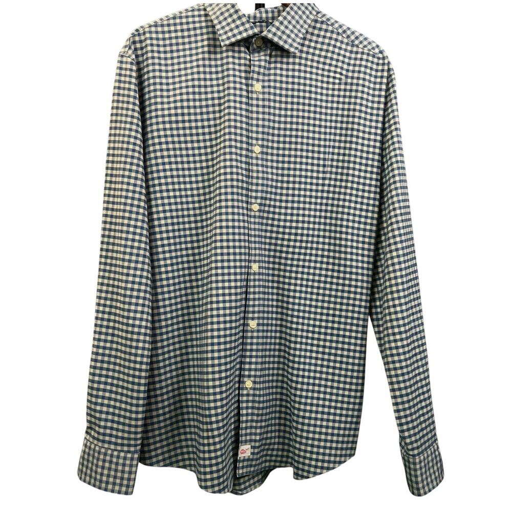 Vineyard Vines Performance Men's XL Slim Fit Cooper Shirt Blue Gray Check Preppy